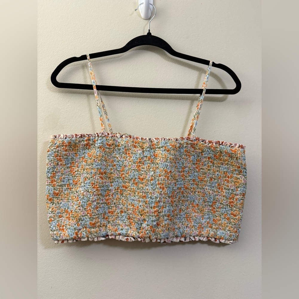 NWT American Eagle Outfitters Floral Smocked‎ Crop Top - XL - Picture 2 of 8